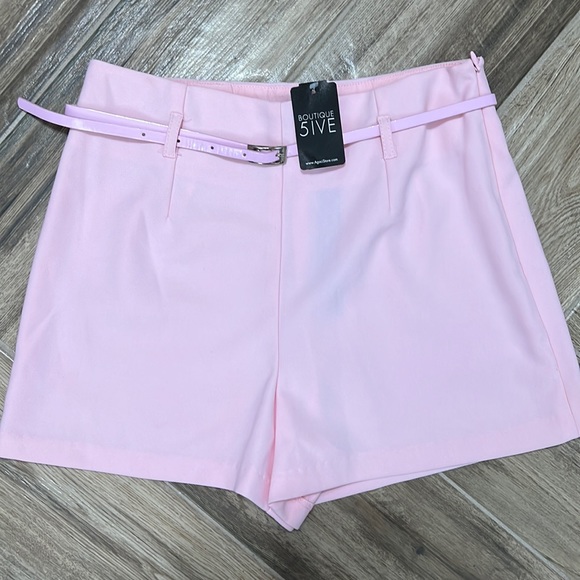 Agaci High Waisted Pink Shorts - Picture 1 of 7